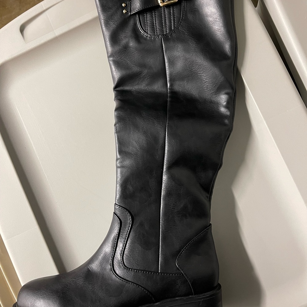 JustFab Morgane Tall Knee High Women's Boot Black Size 7 - Picture 6 of 6